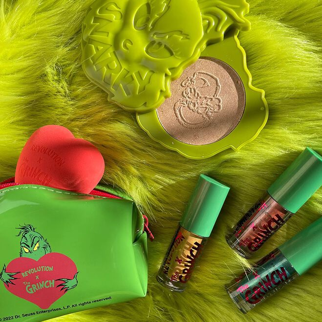 The Grinch x Makeup Revolution Mini Cosmetics Bag